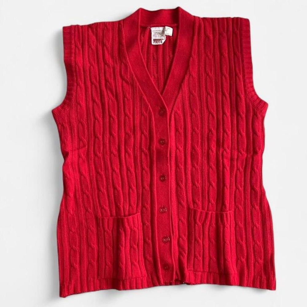 Vintage Montgomery Ward Red Knit Acrylic Sweater Vest